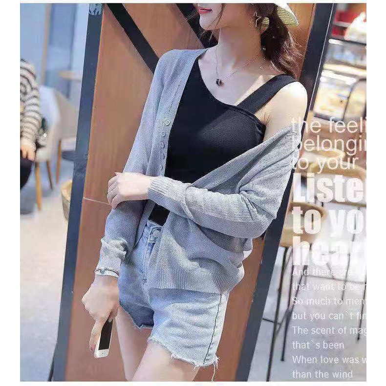 Áo Hai Dây Màu Sắc Trơn Phong Cách Hàn Quốc Cho Nữ