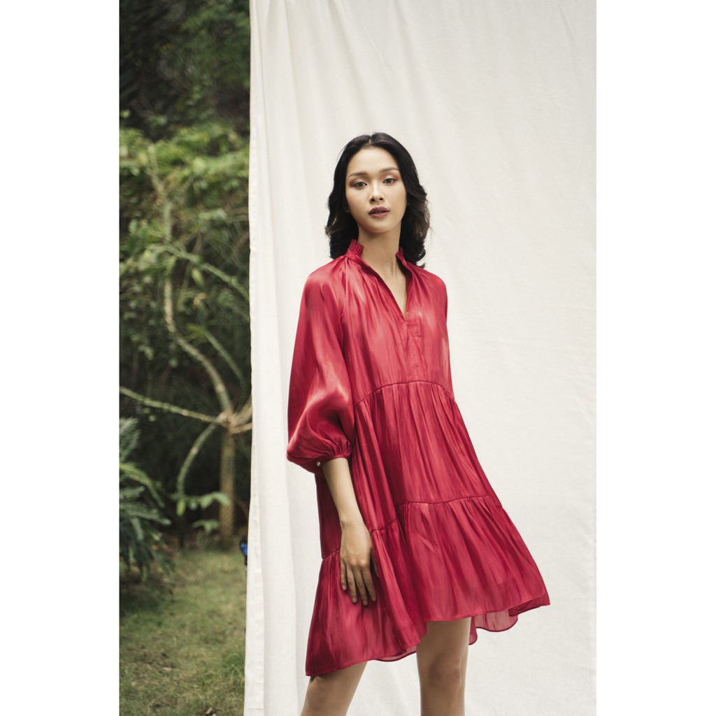 [Mã FAMALLT5 giảm 15% đơn 150k] JOVEN-Đầm 3 tầng óng ánh sen | BigBuy360 - bigbuy360.vn