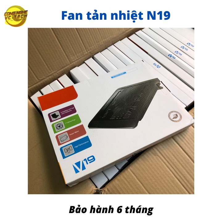 Đế Tản Nhiệt Laptop Cooling N19 - Một Fan lớn hỗ trợ Laptop 14inch