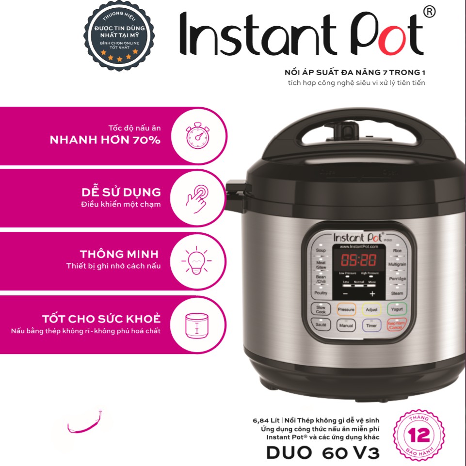 Nồi áp suất đa năng Instan POT 7 in 1 - Bản châu Âu