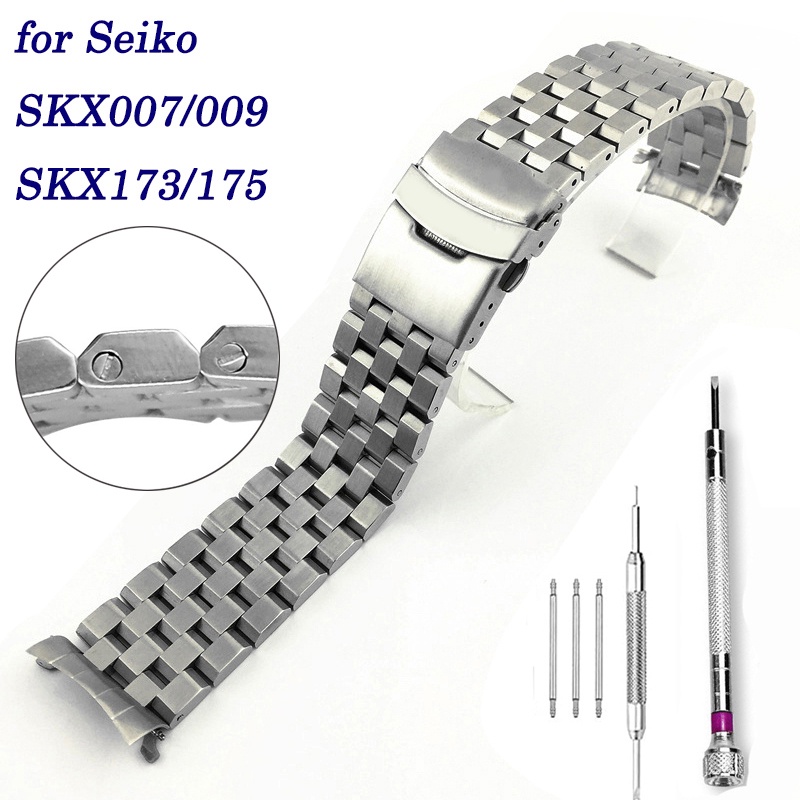 Dây Đeo Đồng Hồ Bằng Thép Không Gỉ 316L Cho Seiko SKX007 Srx009 Srx173 SKX175 20mm 22mm