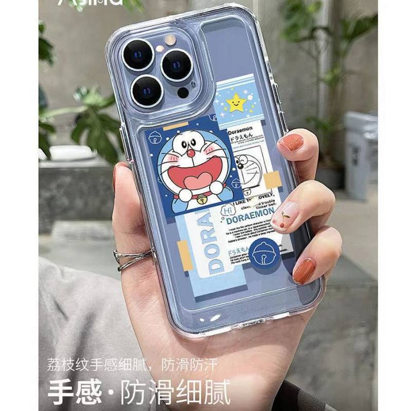 Ốp điện thoại trong suốt chống rơi hình Doraemon thích hợp cho iphone 13/12Pro/11/X/XR 78P mAMT