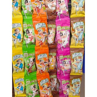 Kẹo mút Milkita Các vị Dâu, Chocolate, Dưa Gang, Xoài, Sữa, Caramen (Dây 10 cái)