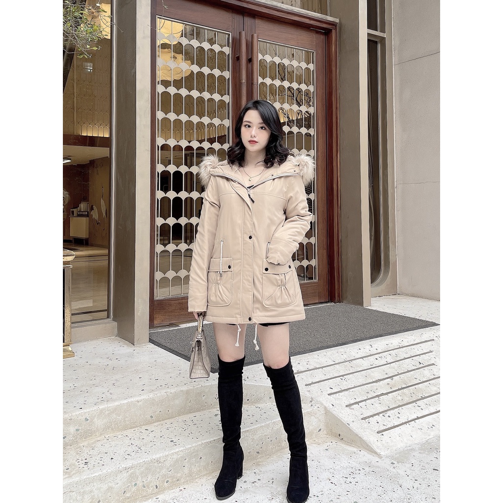 Áo Khoác Parka Cho Nữ Hottrend 2021 Thiết kế kiểu trẻ trung năng động, dễ phối, áo có mũ tiện lợi mặc đông ấm áp