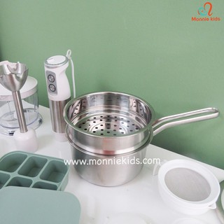 Bộ nồi nấu quánh bột cho bé kèm lồng hấp MilkPot