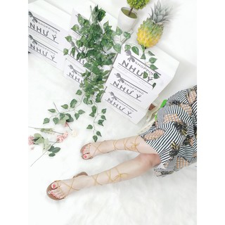 Sandal thắt dây bản ngang