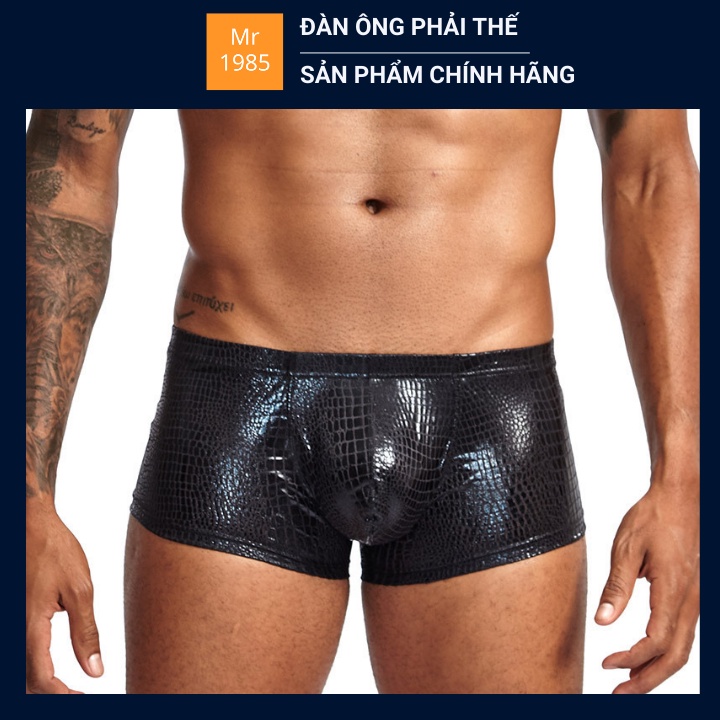 Boxer nam quần đùi in hình giả da cá sấu bóng sexy thương hiệu Mr1985 MR17