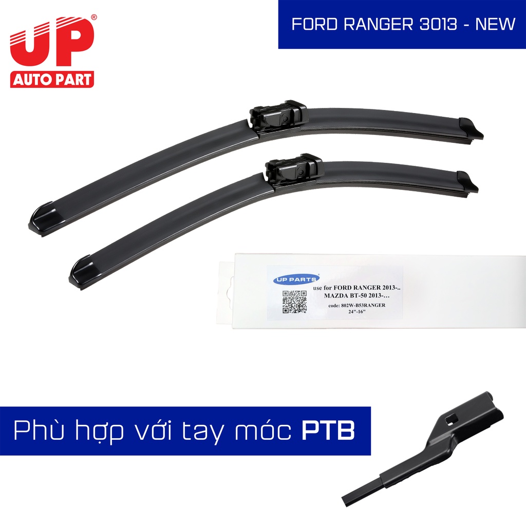 Gạt mưa UP PART Ford Ranger &amp; Mazda BT 50 chân bấm 2013-Nay