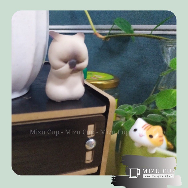 [Mizu Cup] Set 6 bé mèo bám thành cốc, thành chậu hoa mini, trang trí tiểu cảnh cưng xỉu
