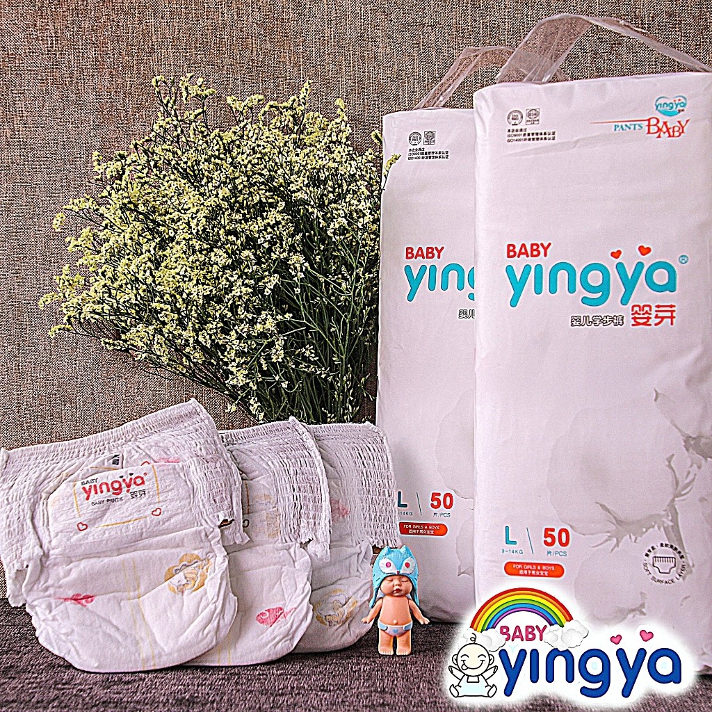 Tã/Bỉm quần Yingya nội địa Trung size M54, L50, XL46, XXL42, XXXL38 mềm mỏng
