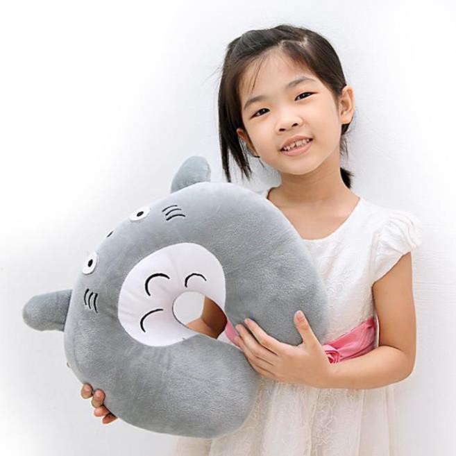 Gối kê cổ gối chữ U Totoro chất liệu vải nhung cao cấp