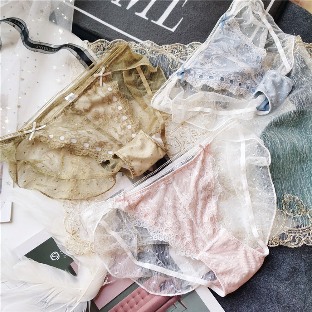 Quần Lót Ren Lưới Không Đường May Thắt Nơ Trong Suốt Nhiều Màu Thời Trang Quyến Rũ Cho Nữ | BigBuy360 - bigbuy360.vn