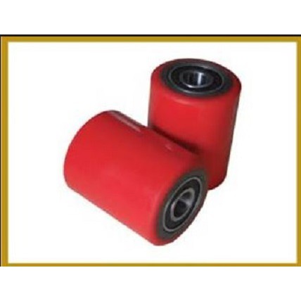 Bánh xe nâng tay PU 80*93mm bánh đơn mũi càng đã có 2 bạc đạn