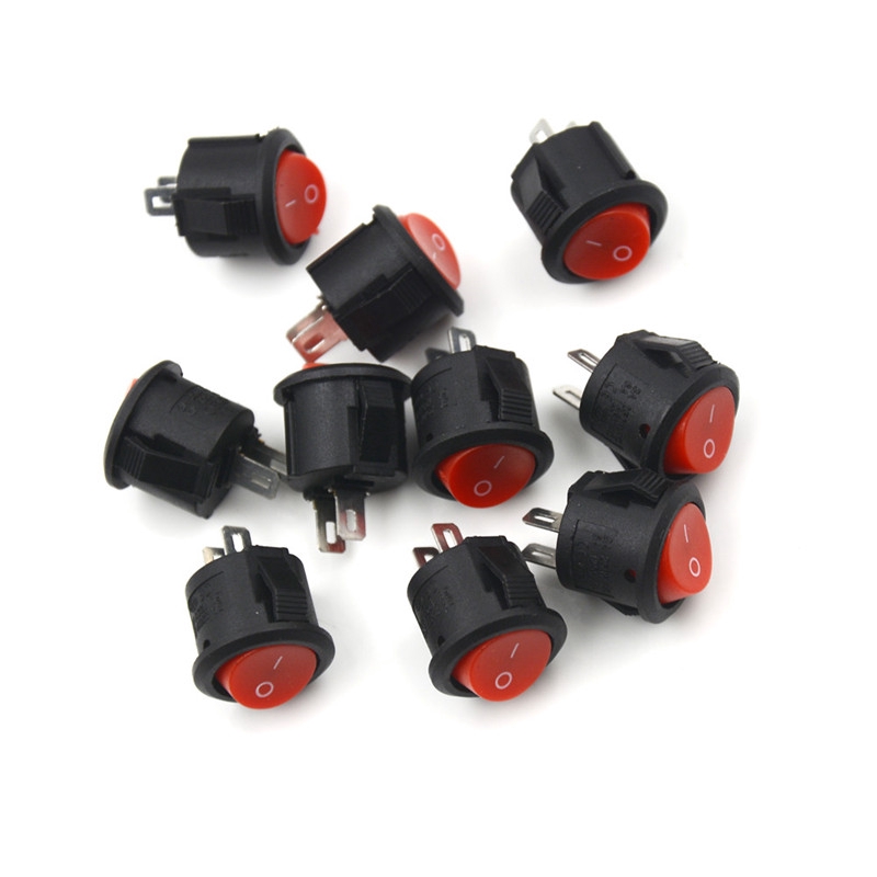 Bộ 10 nút công tắc tròn 2 đầu bật-tắt 16mm 3a / 250v