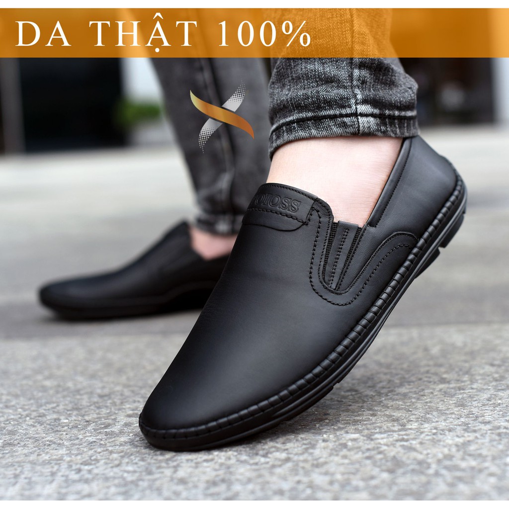GIÀY LƯỜI NAM, da thật dễ phối đồ, êm mềm - GIÀY DA NAM ĐẾ KHÂU SIÊU BỀN | BigBuy360 - bigbuy360.vn