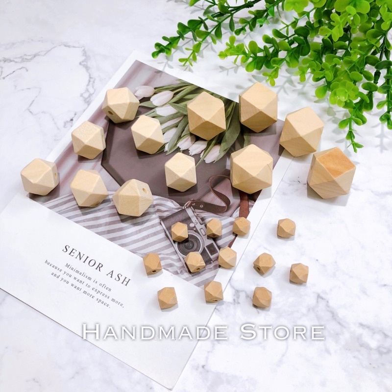 Hạt gỗ đa giác 10-20-25mm