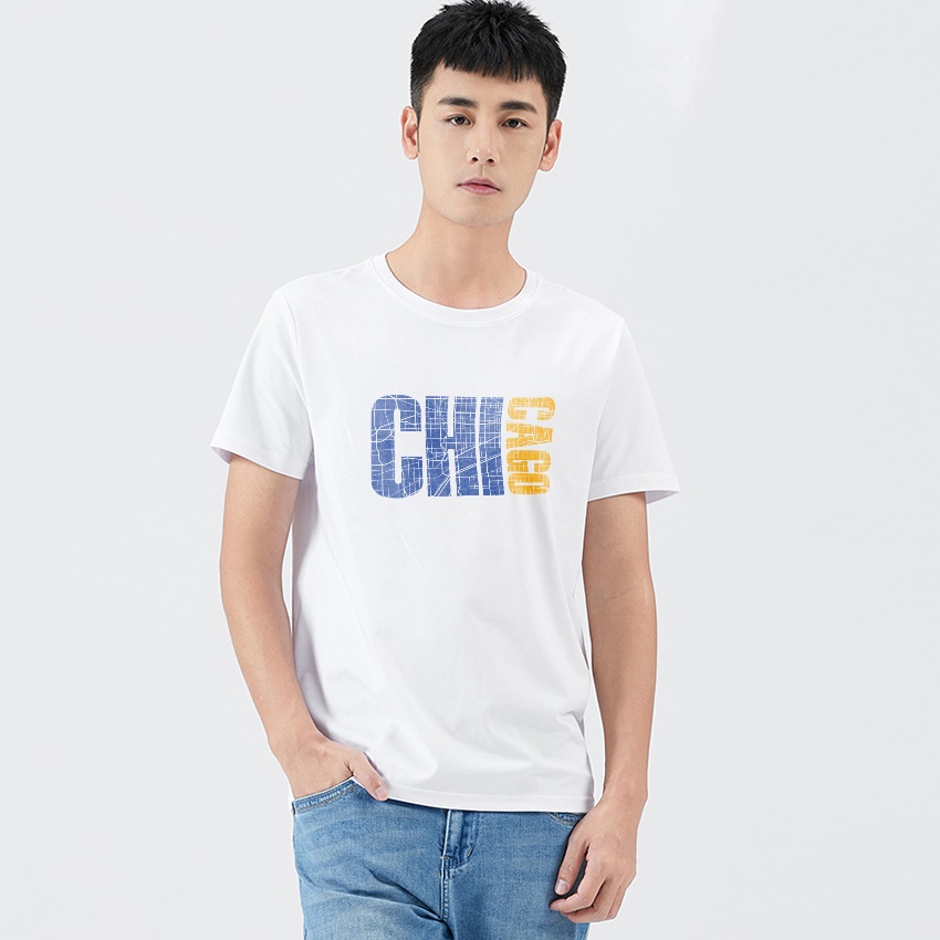 Áo Phông Nam KATUSCO Cổ Tròn Ngắn Tay In Chữ Chicago A2251, Thun Cotton 4 Chiều, Phom Basic Từ 45-75KG