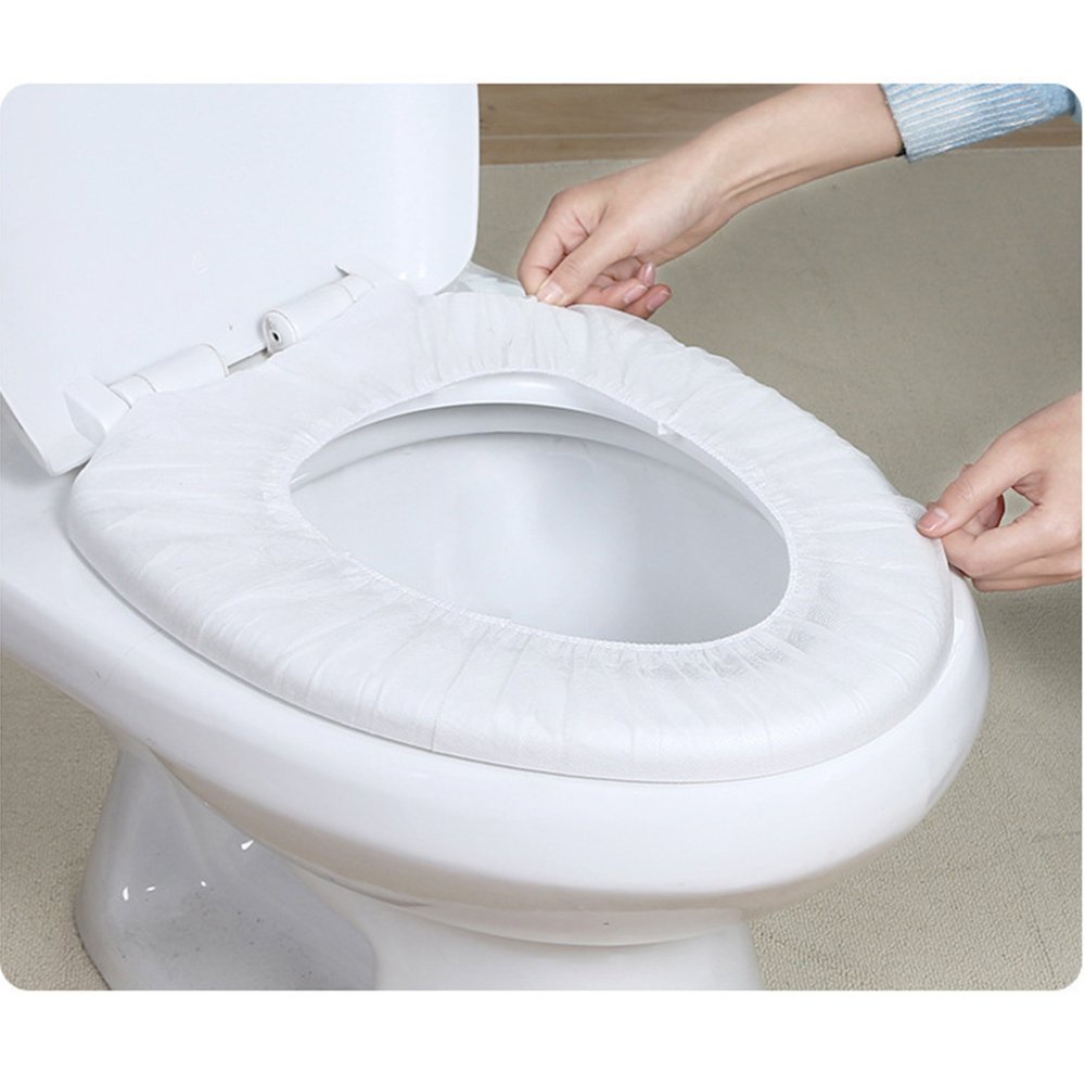 Bộ 10 miếng giấy lót bệ ngồi toilet dùng 1 lần tiện lợi