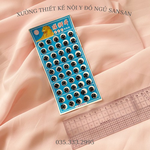Vỉ khuy bấm màu đen / bạc cỡ size 8mm, 1cm, 1,2cm