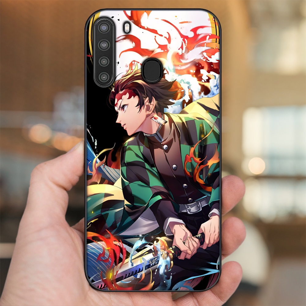Ốp lưng Samsung A21 viền đen in hình Tanjiro Kimetsu No Yaiba