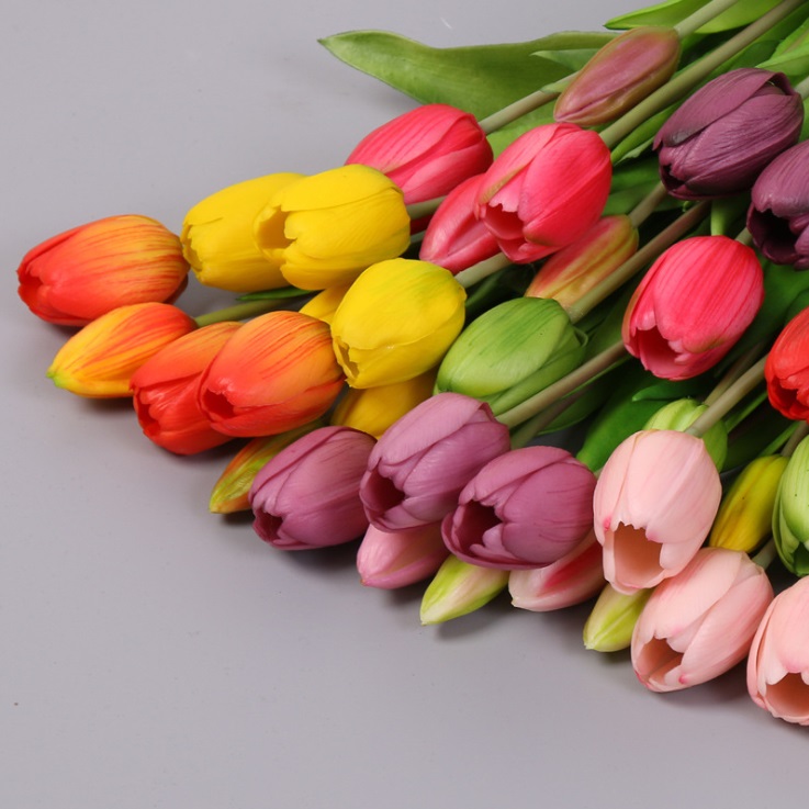 5 /10 Bông hoa tulip giả nhiều màu trang trí đẹp mắt