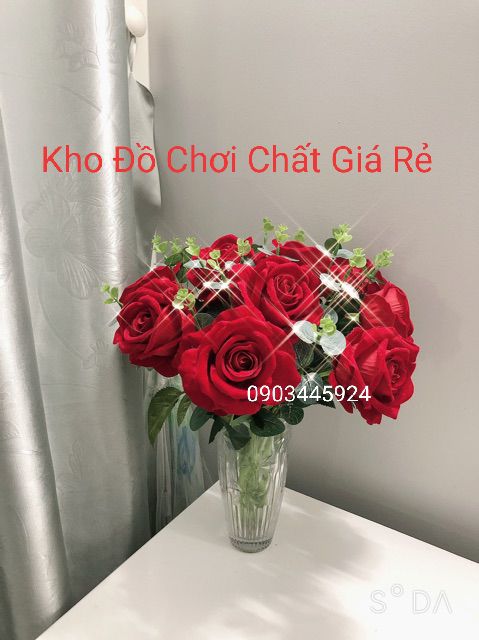 Cành Lá Táo Điểm Cao 50cm 16 Nhánh- Lá cây giả