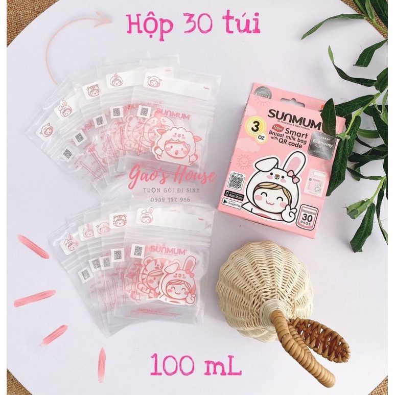 Túi trữ sữa Sunmum Thái Lan Mẫu mới 100ml &amp; 250ml