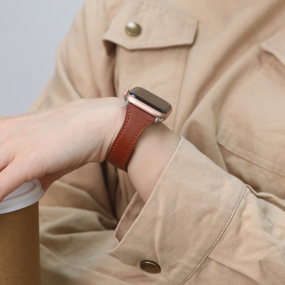 Dây Đeo Bằng Da Thật Chất Lượng Cao Cho Apple watch iWatch Ultra 49mm series 8 7 SE 6 5 4 3 2 1 45mm 41mm 44mm 40mm 42mm 38mm