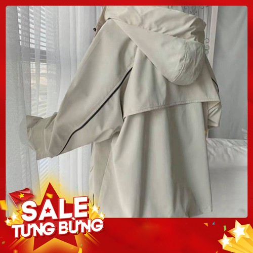 -HÀNG NHẬP KHẨU ÁO KHOÁC DÙ TÚI HỘP SỌC form rộng unisex - Áo khoác nam nữ be đen đẹp cặp đôi Hàn Quốc thu đông Tết 2020