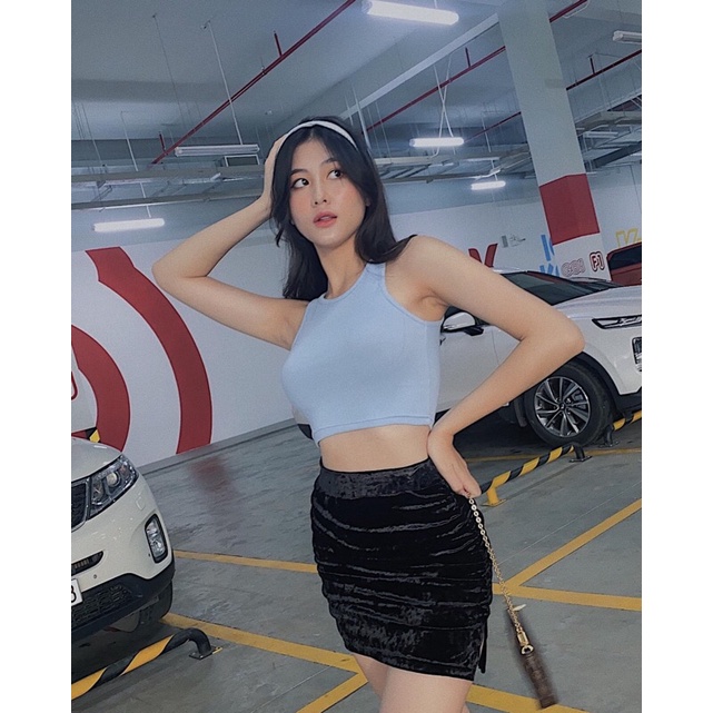 CAMI CROPTOP [𝐂𝐇𝐎𝐂𝐎𝐋𝐀𝐓𝐄 𝐦𝐢𝐱𝐱] Áo croptop ba lỗ thun gân