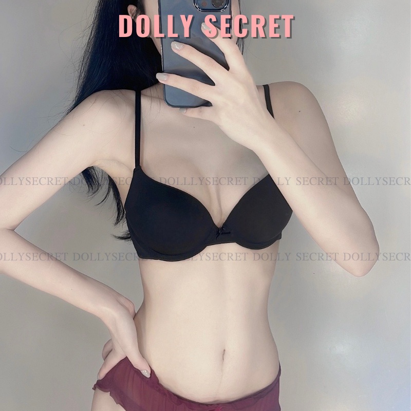 Áo lót đúc su DOLLY SECRET sữa mút kép có gọng siêu nâng ngực đẩy ngực đệm dày chống chảy xệ hàng xuất màu trơn A11
