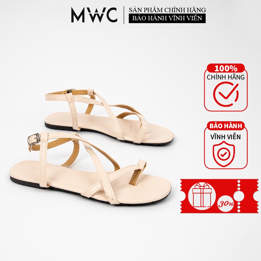 Giày Sandal Nữ MWC Đế Bệt Quai Mảnh Phong Cách Chiến Binh NUSD- 2857