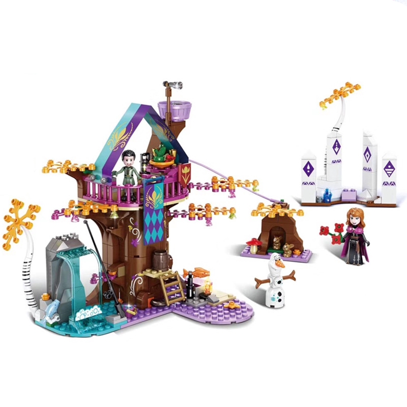 Lego Compatible 41164 Disney Frozen Girls Toys Friends Magic Snow Princess Tree House Building Blocks  treehouse  SY1440