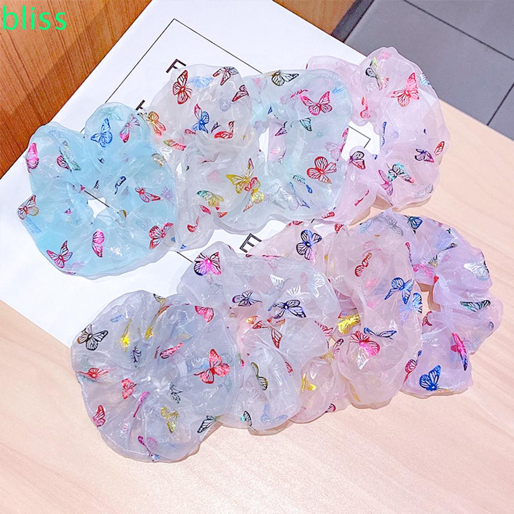 BLISS Fashion Hair Rope Girls Rubber Band Hair Tie Women Gauze Butterfly Korean Hair Band Ponytail Holder Scrunchies/Multicolor