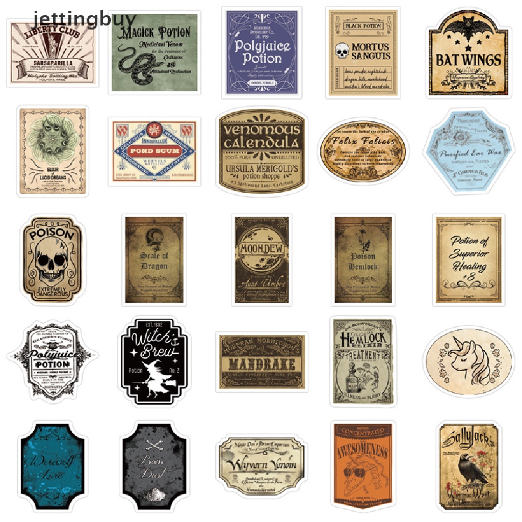 Set 50 miếng dán JETTING QDD hình hoạt hình trang trí vali/ đàn guitar/ laptop/ ván trượt