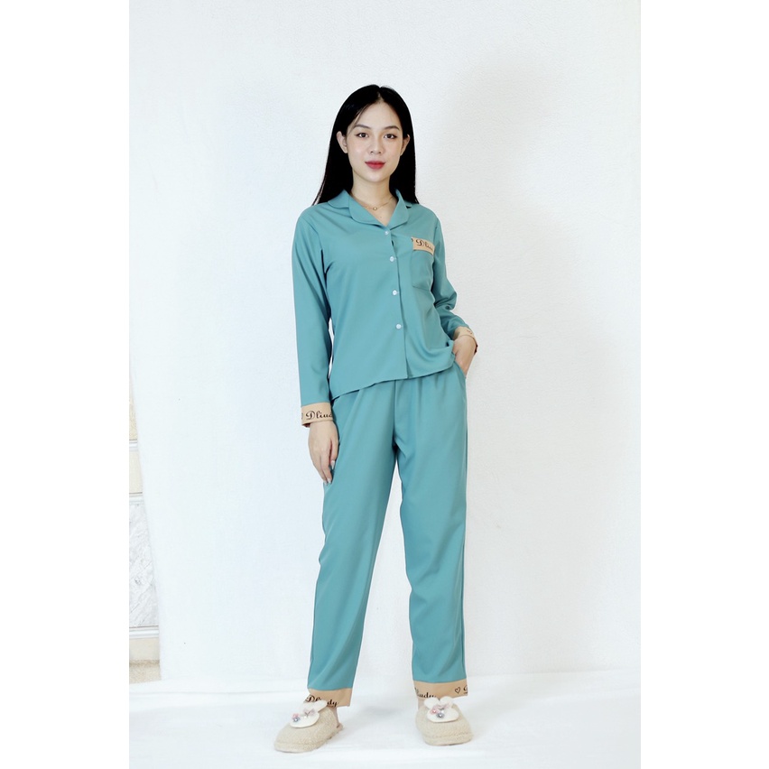 Bộ đồ bộ Pijama QUẦN DÀI TAY DÀI PHA CHỮ siêu lụa - Thoải Mái Nhẹ Nhàng co giãn nhẹ