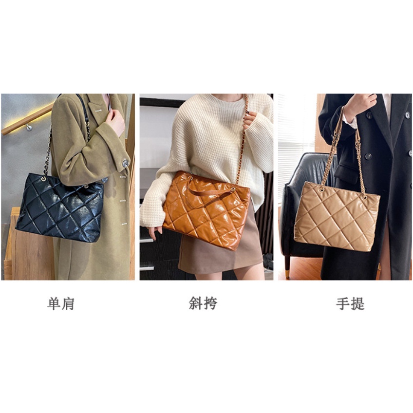 Túi xách Quảng Châu hình thoi lớn chất da bóng sành điệu trẻ trung