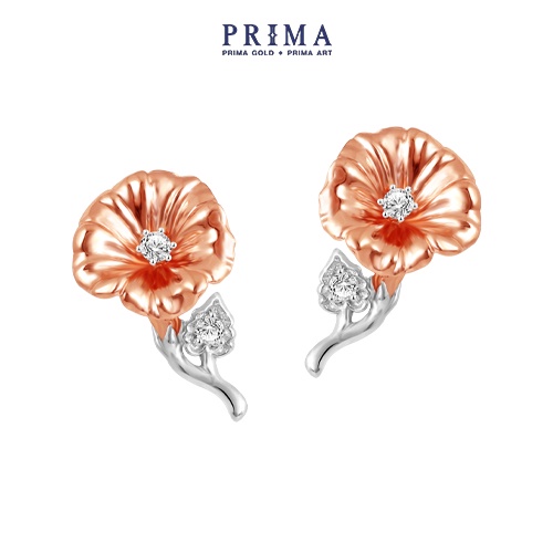 PRIMA Bông Tai Kim Cương - Vàng 9K - Hoa Bìm Bìm Tháng 9 - Birth Flower - 991E1391