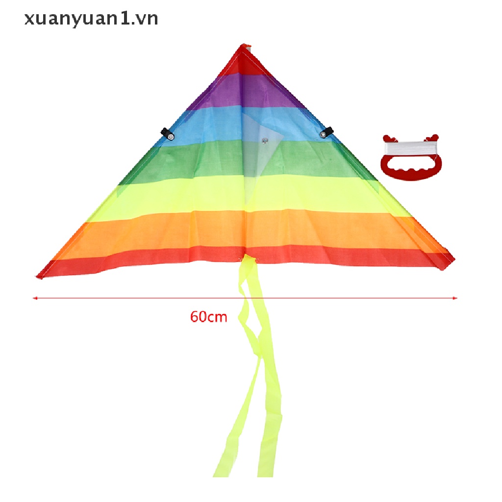 Diều bằng vải màu cầu vồng với dây 50M dùng ngoài trời dành cho trẻ em