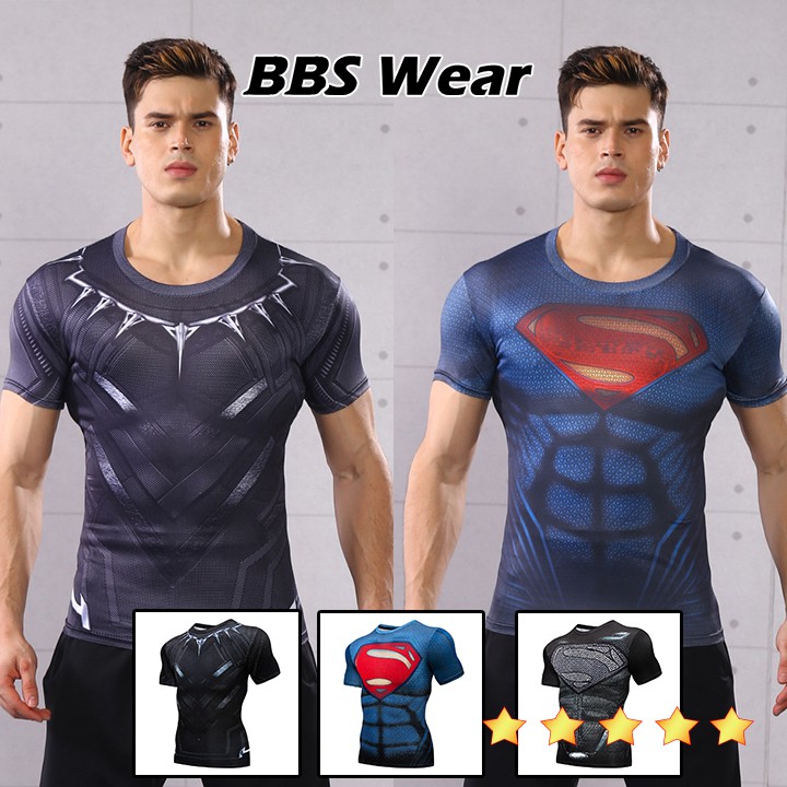 Áo Thể Thao Nam Siêu Anh Hùng AO02 - Áo Thun Tập GYM Nam Nữ Ôm Body BBS WEAR