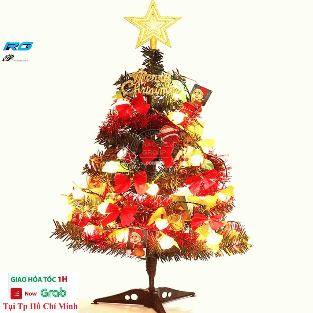 Cây Thông Noel Mini Cao 60Cm Cây Thông Trang Trí Để Bàn Trang Trí Giáng Sinh Kèm Đồ Phụ Kiện Và Đèn Led
