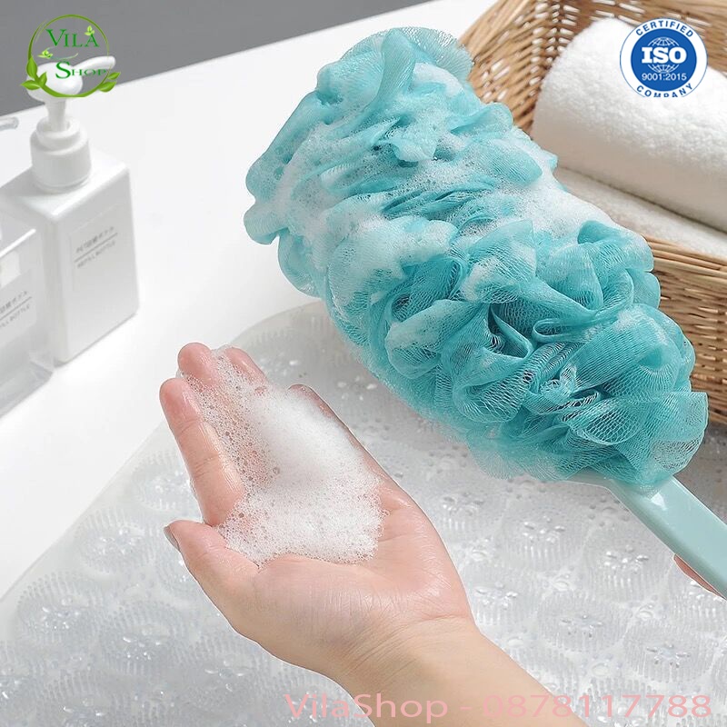 Bông Tắm Tạo Bọt, Bông Tắm Có Cán 6464 Chất Liệu Cao Cấp Tạo Bọt Có Cán Cầm Tiện Lợi