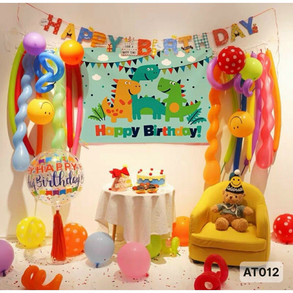 Set bóng trang trí sinh nhật Handmade tại nhà kiểu Hàn Quốc [Tặng kèm BƠM + KEO DÁN]