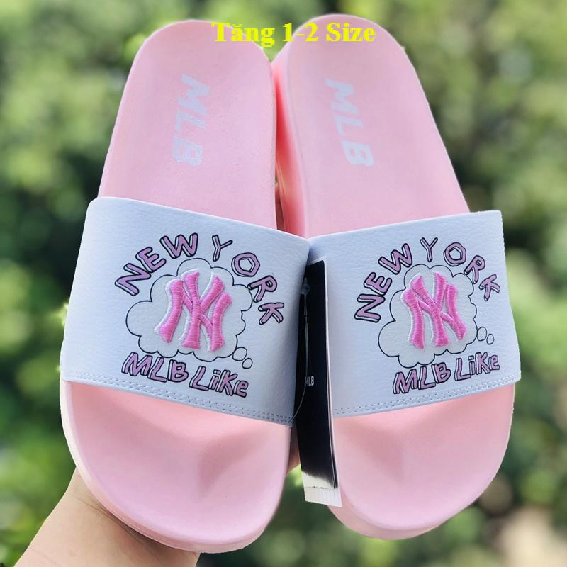 Dép unisex 𝐌𝐋𝐁 ❤️FREESHIP + Hộp❤️ dép mlb ny bóng chày quai ngang thể thao nam nữ Thêu NY nỗi chất xịn, kèm tag mac