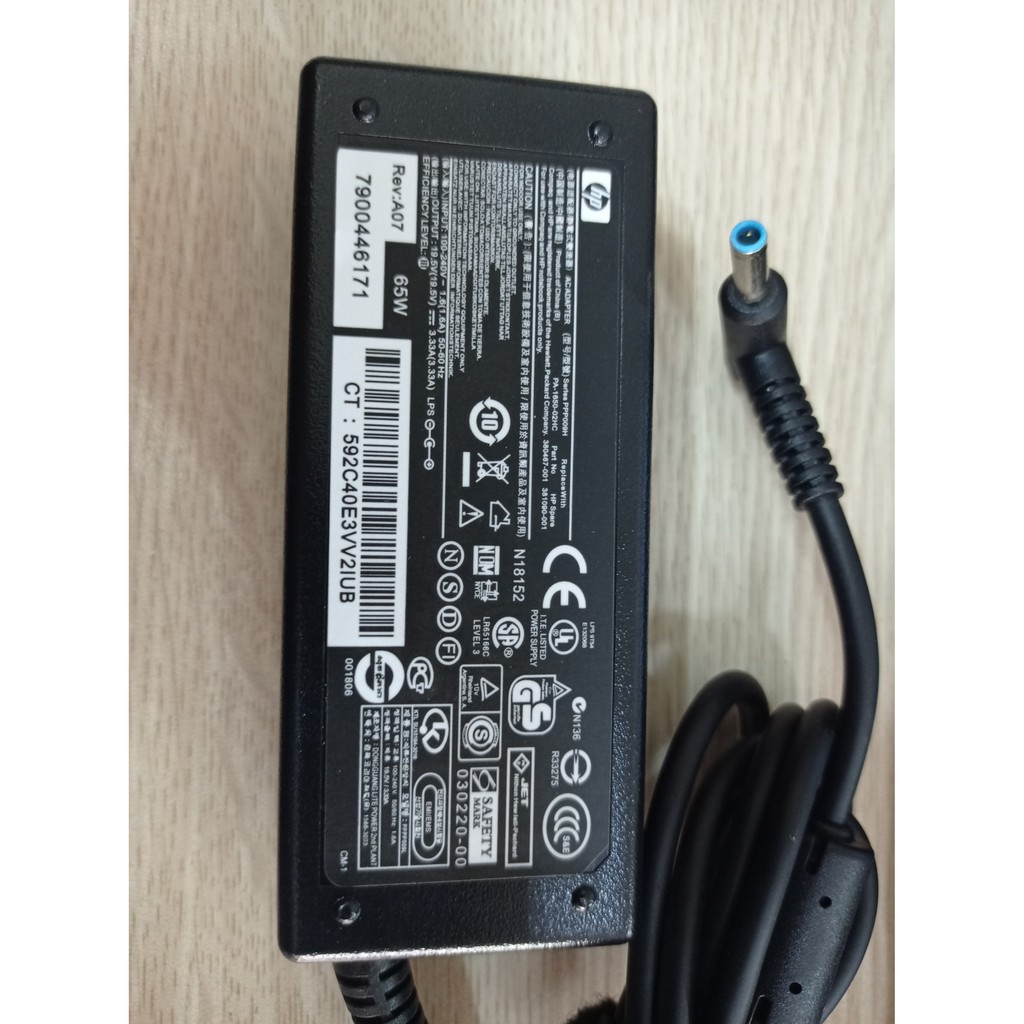 Sạc laptop hp envy 19.5v-3.33a 65w chân kim nhỏ xanh