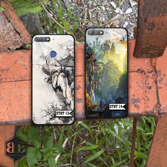 Ốp lưng kính cường lực Huawei Y6 Prime 2018 hình sơn thủy hữu tình