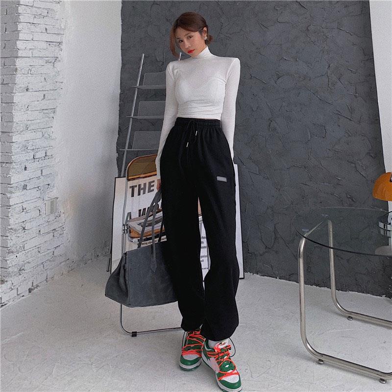 Áo Thun Cổ Cao Dáng Ôm Màu Trơn Đơn Giản Dễ Phối Đồ Thời Trang Hàn Quốc 2022