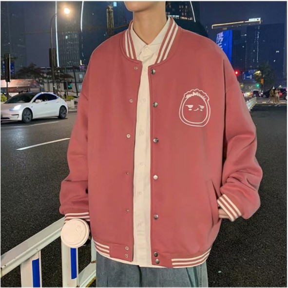 Áo khoác bóng chày nam thời trang Hàn Quốc cho nữ new ifashion top đơn sắc in hoaThêu thùa áo dài tay coat