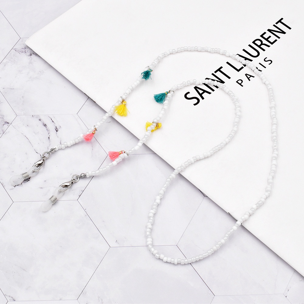 Dây Đeo Mắt Kính Xâu Hạt Ngọc Trai Tua Rua Phong Cách Mới Chống Mất