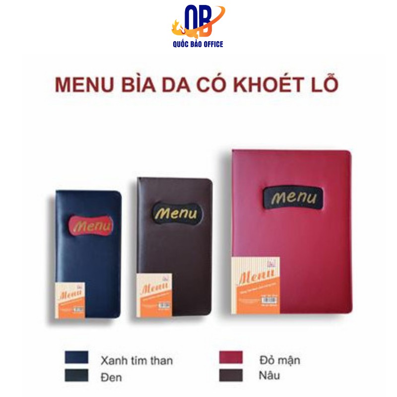 Quyển Menu Da Cao Cấp Minh Châu Có Khoét - 10 lá - 1 quyển